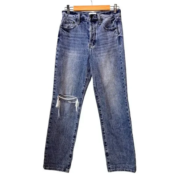 PISTOLA Cassie Jeans Women's 27 Medium Wash High Rise Straight Leg Button Fly - Picture 1 of 12